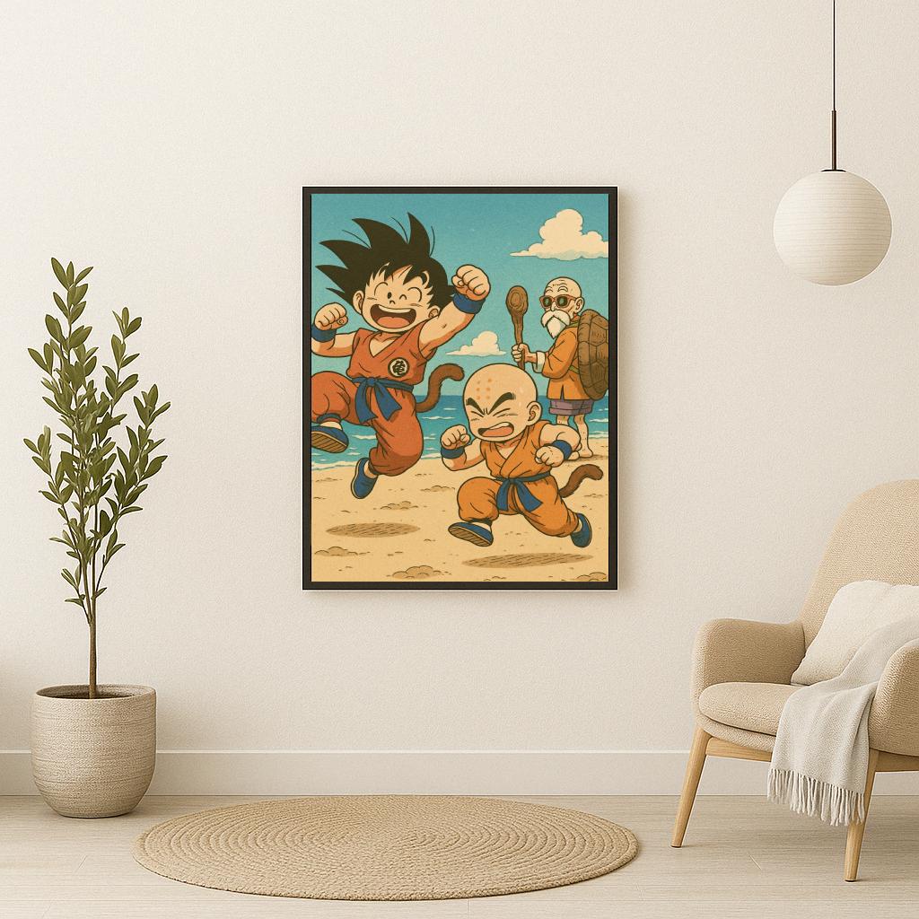 Goku Krillin Master Roshi Dragon Ball poster sfeerbeeld 2