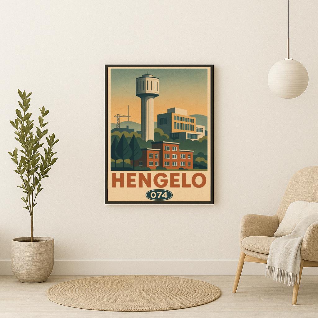 Hengelo Text Vintage poster sfeerbeeld 2