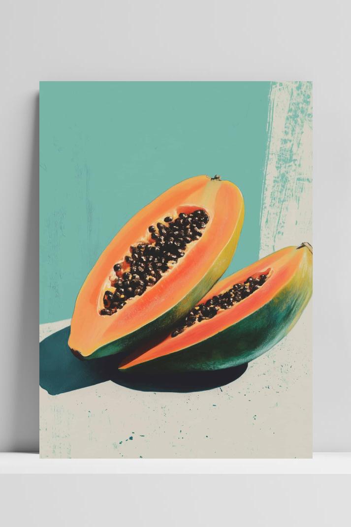 Papaja Tatsuro Kiuchi op 3mm aluminium dibond