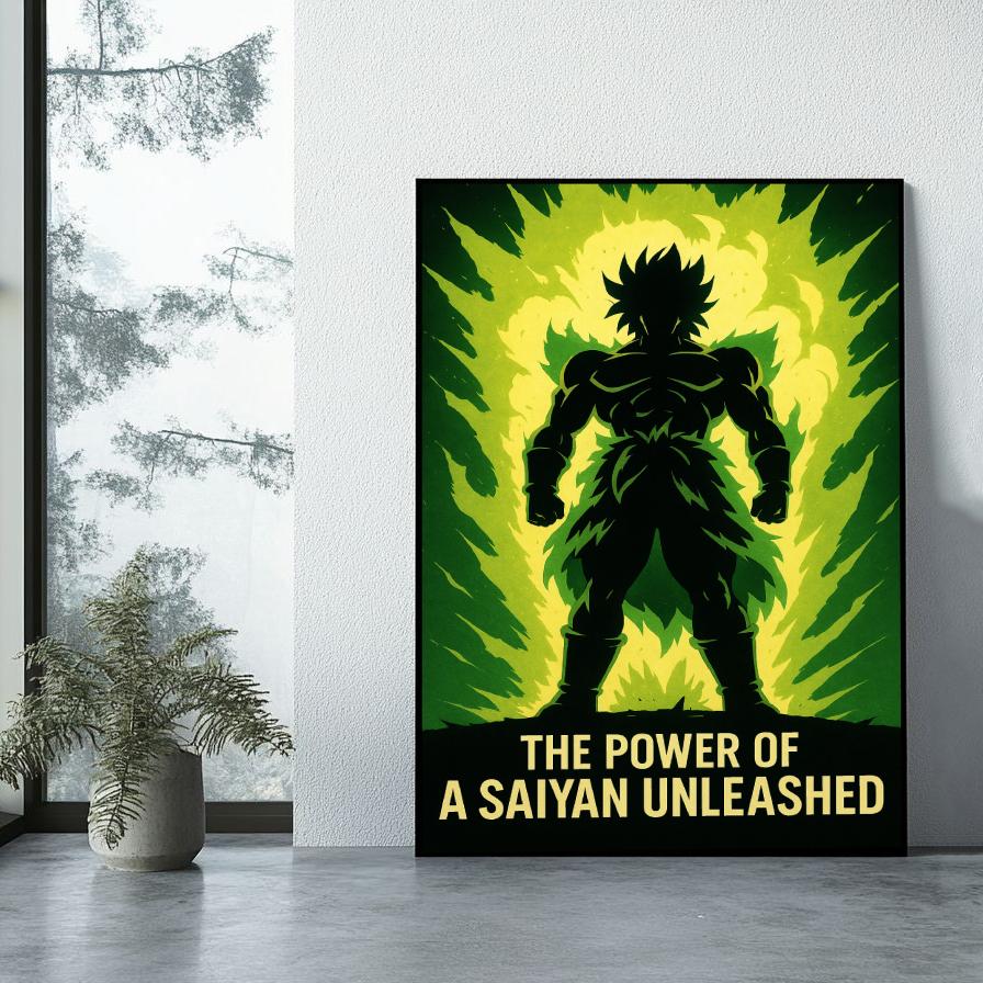 Broly Dragon Ball Saiyan Text poster sfeerbeeld 1