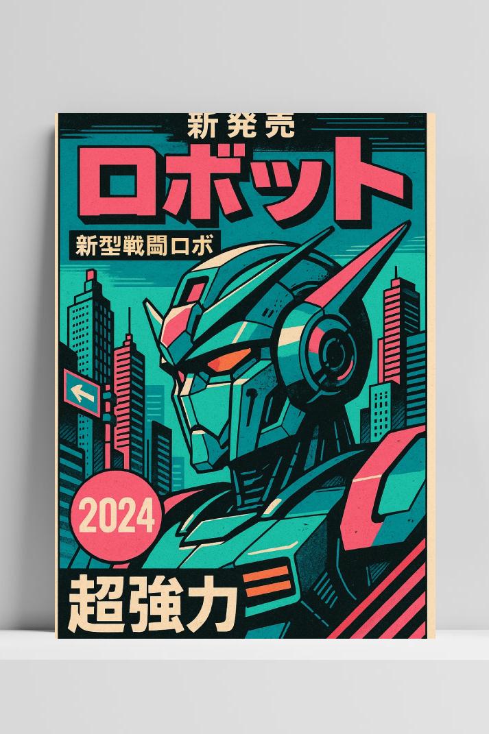 Robot Manga op 3mm aluminium dibond