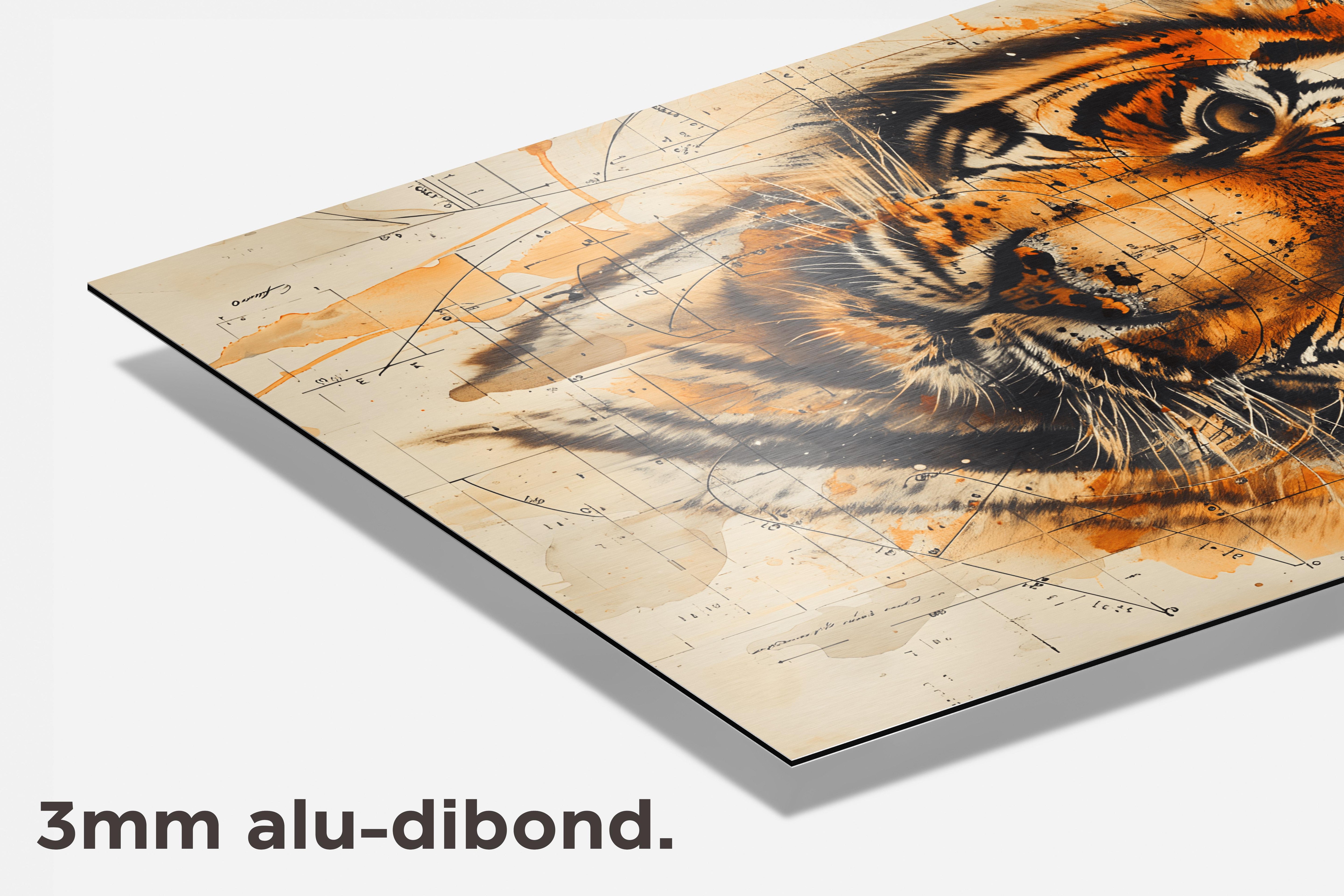 Tijger Aquarel dibond detail