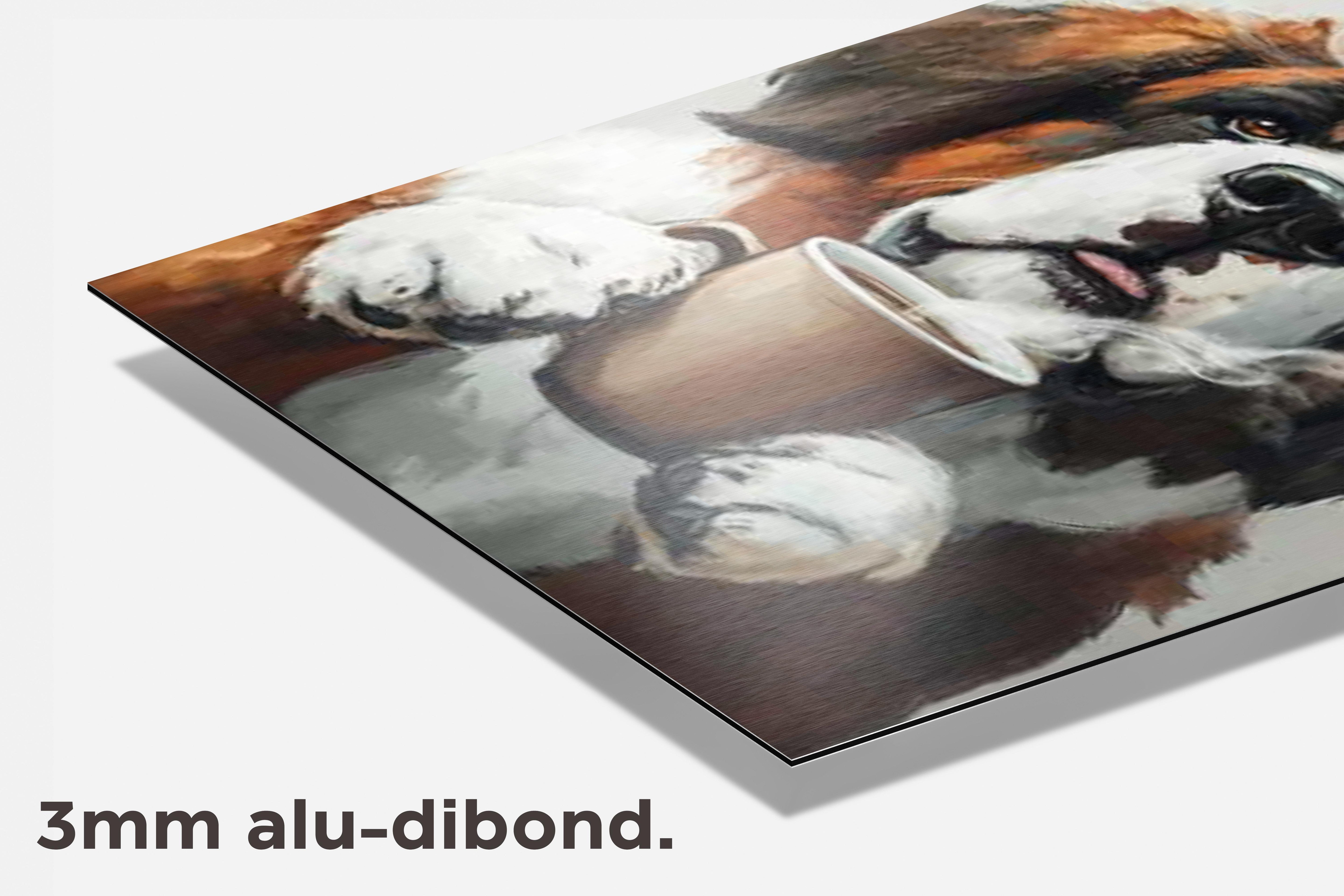 Hond Koffie dibond detail