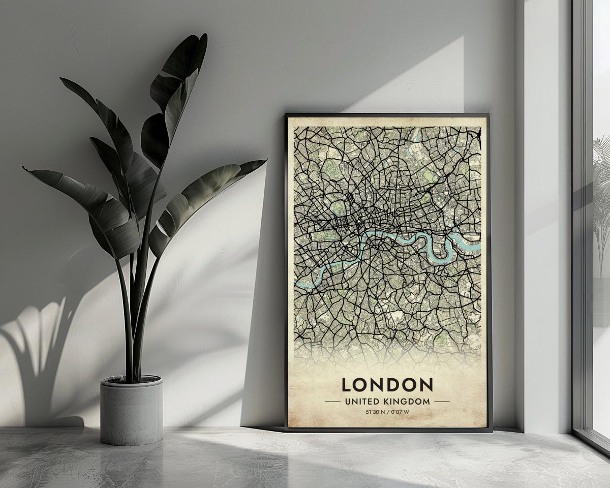 London Map United Kingdom Vintage poster van 25 Artstreet
