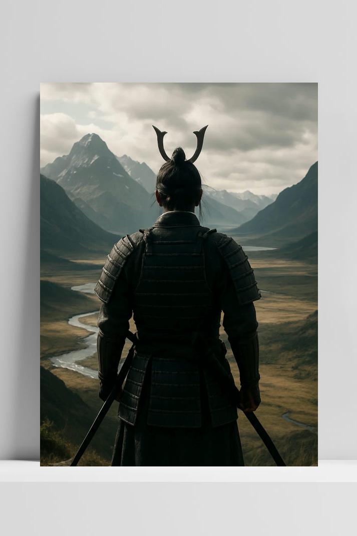 Samurai Landscape op 3mm aluminium dibond