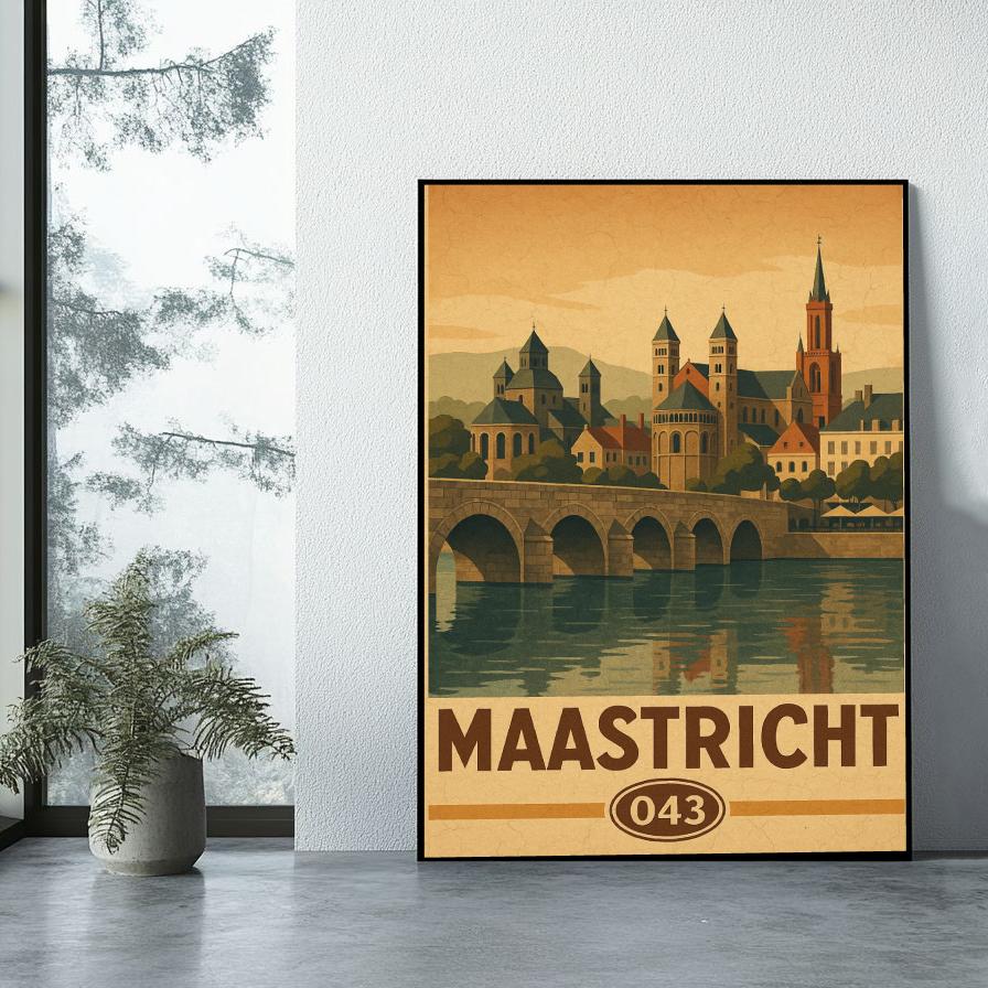 Maastricht Netherlands Vintage Text poster sfeerbeeld 1