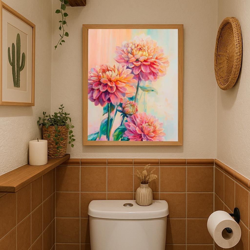 Dahlia Flowers Aquarel poster sfeerbeeld 2