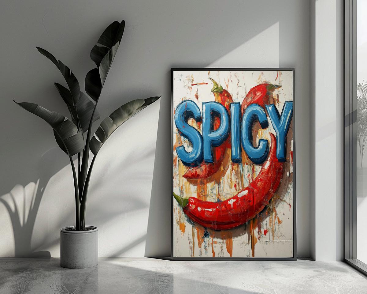 Spicy Text Pepper poster van 25 Artstreet