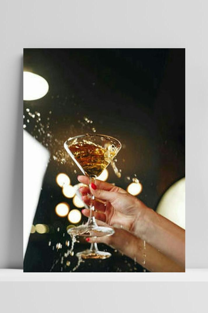Champagne poster op 3mm aluminium dibond