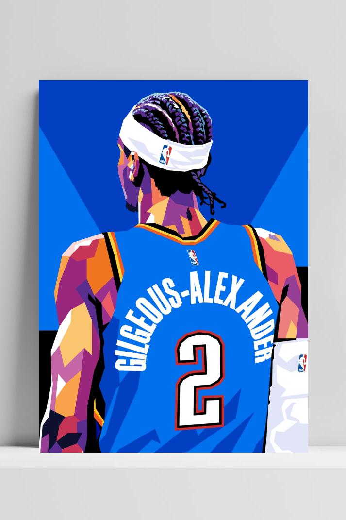 Shai Gilgeous-Alexander op 3mm aluminium dibond