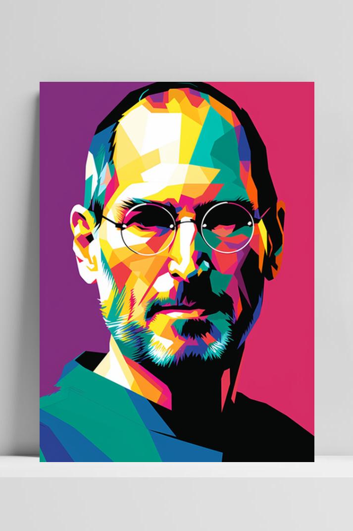 Steve Jobs Pop op 3mm aluminium dibond