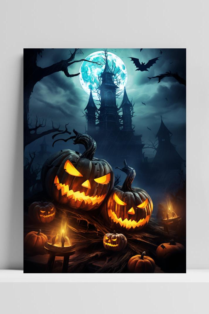 Halloween Maan op 3mm aluminium dibond