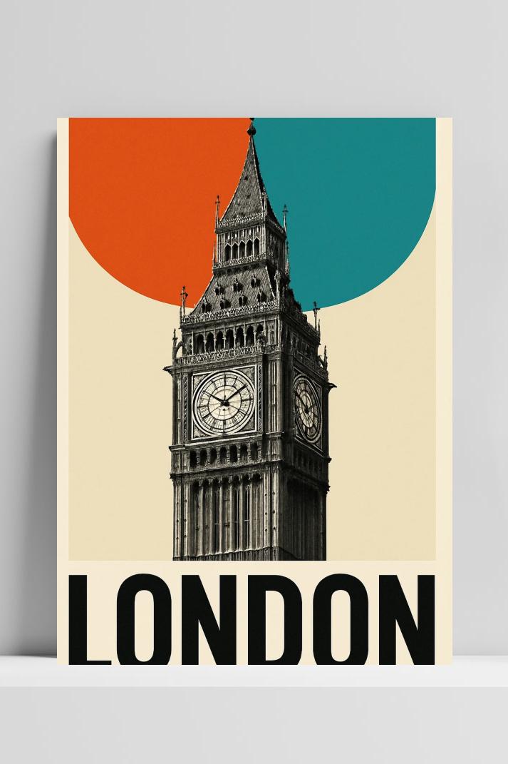 Big Ben London Text op 3mm aluminium dibond