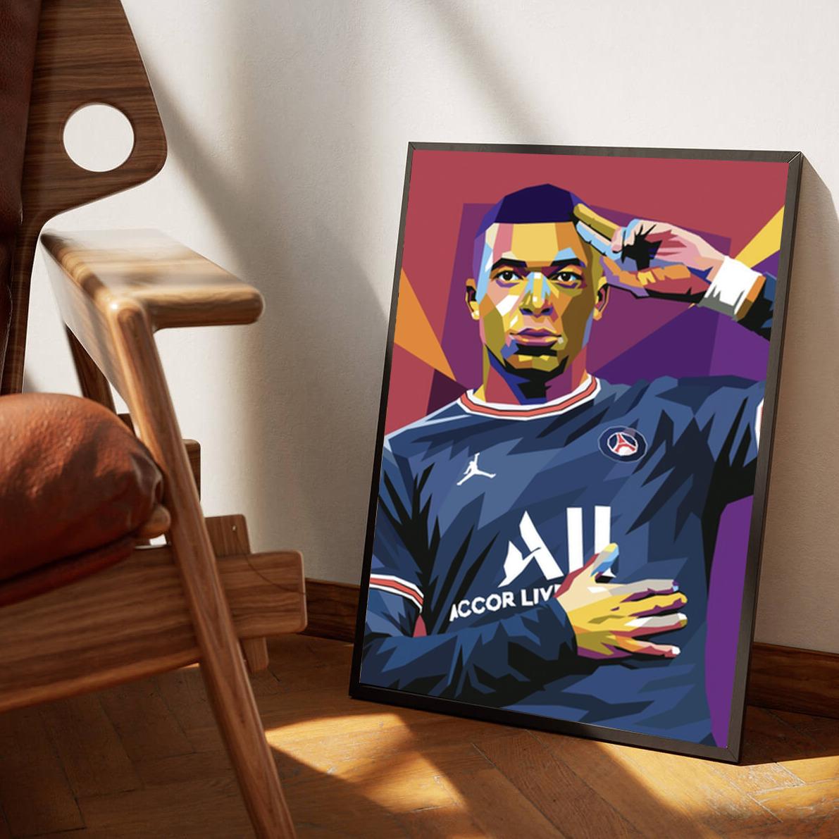 Mbappe pop art red poster sfeerbeeld 1