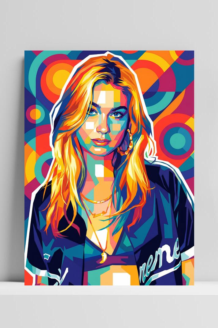 Roxy Dekker Blue Pop Zanger op 3mm aluminium dibond
