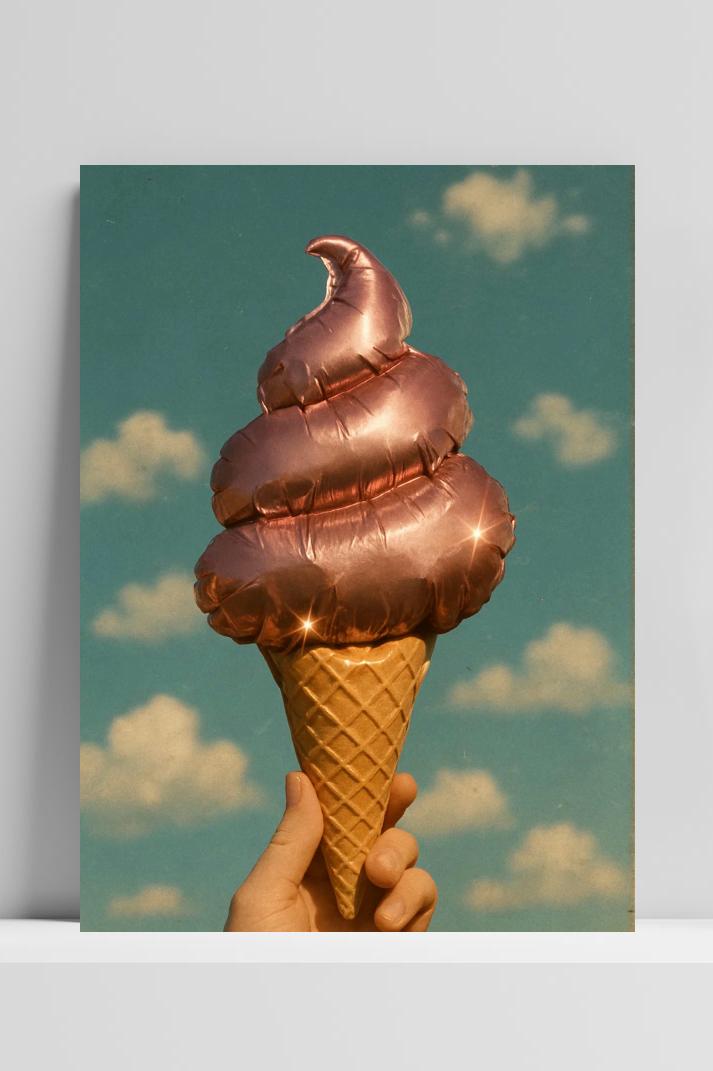 Ice Cream Balloon op 3mm aluminium dibond