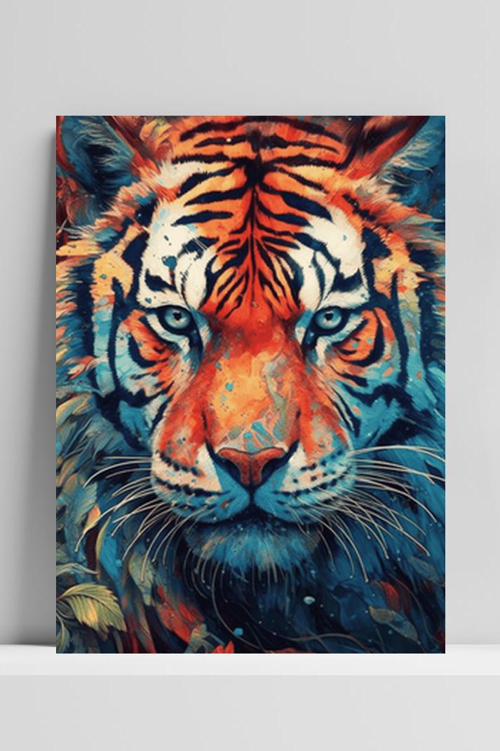 Tijger Kleur op 3mm aluminium dibond