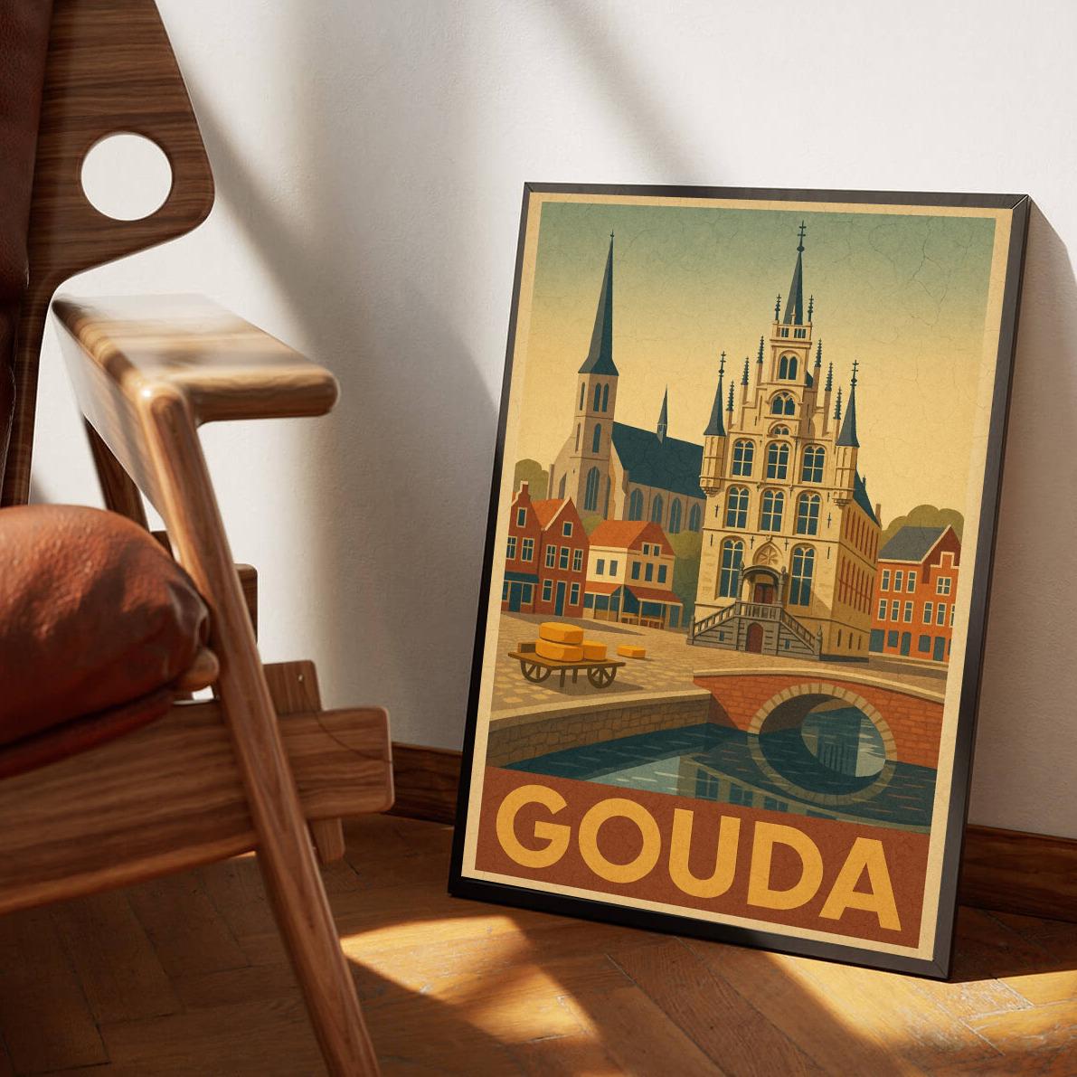 Gouda Text Vintage poster sfeerbeeld 3