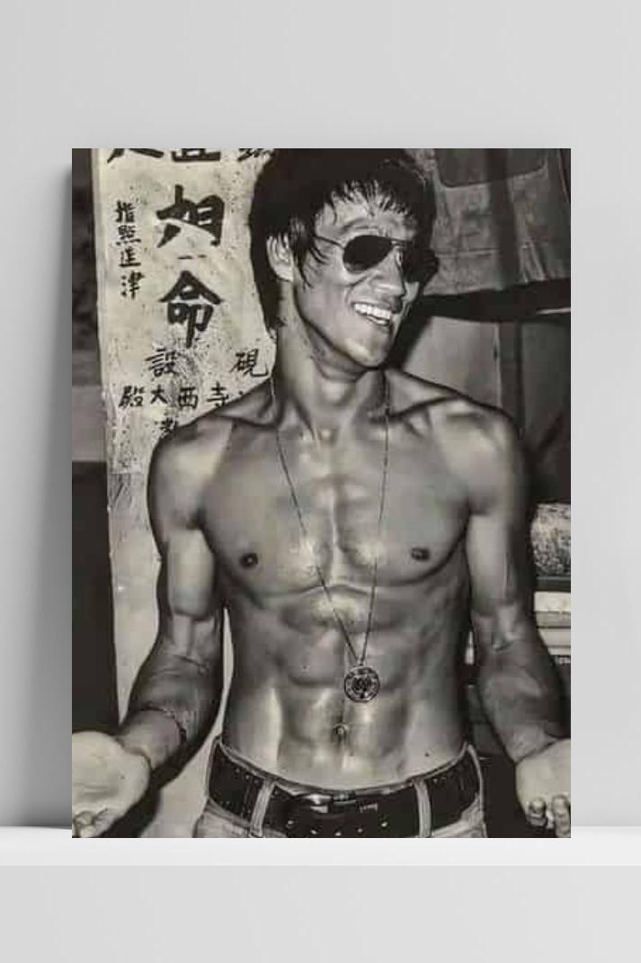 Bruce Lee op 3mm aluminium dibond