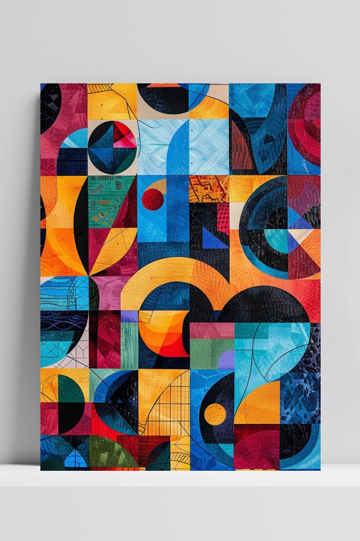 Abstract Kleurrijk op 3mm aluminium dibond
