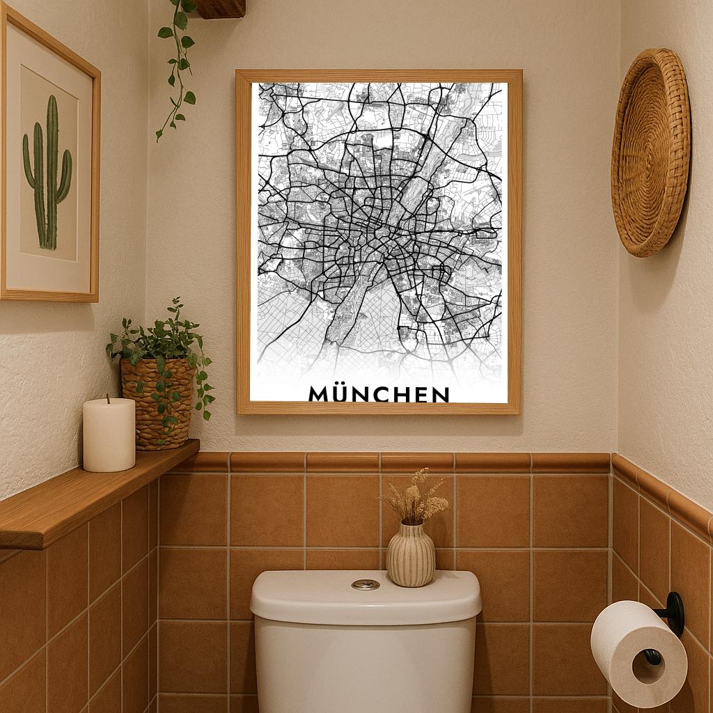München Map Deutschland White poster sfeerbeeld 3