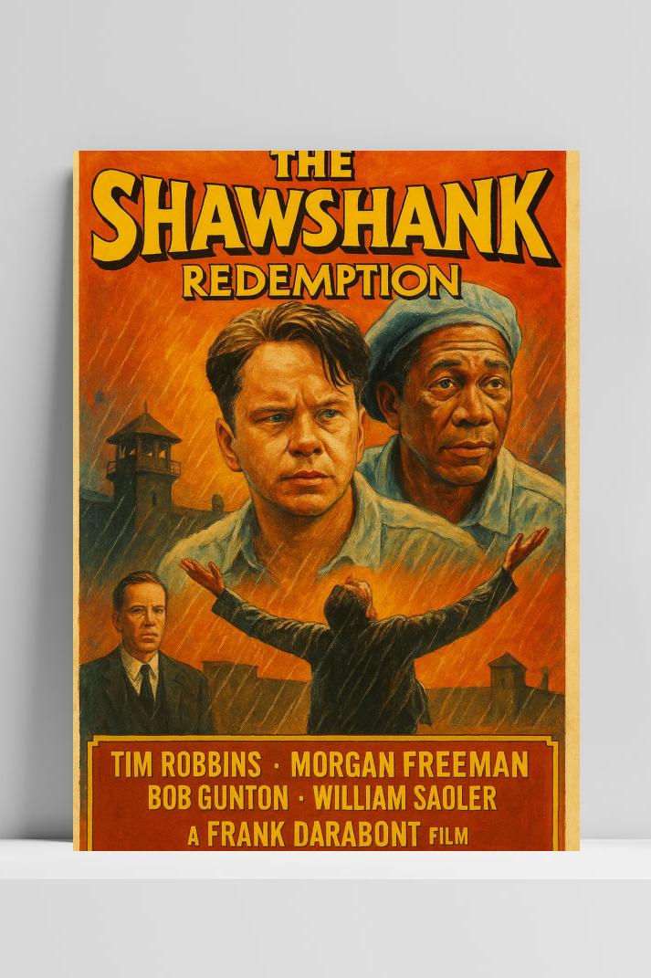 The Shawshank Redemption Text op 3mm aluminium dibond