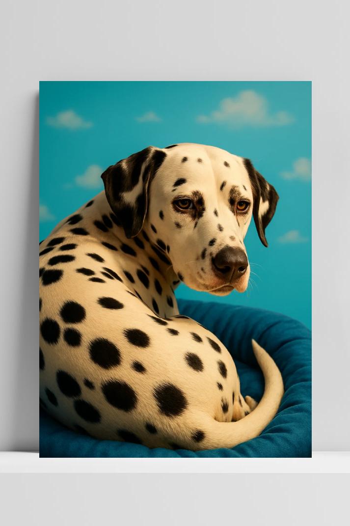 Dalmatian Dog op 3mm aluminium dibond