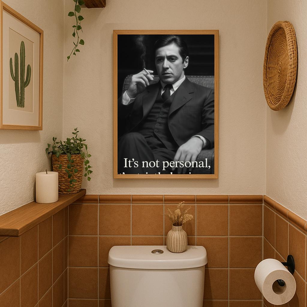 Al Pacino The Godfather It's not Personal Text B&W poster sfeerbeeld 3