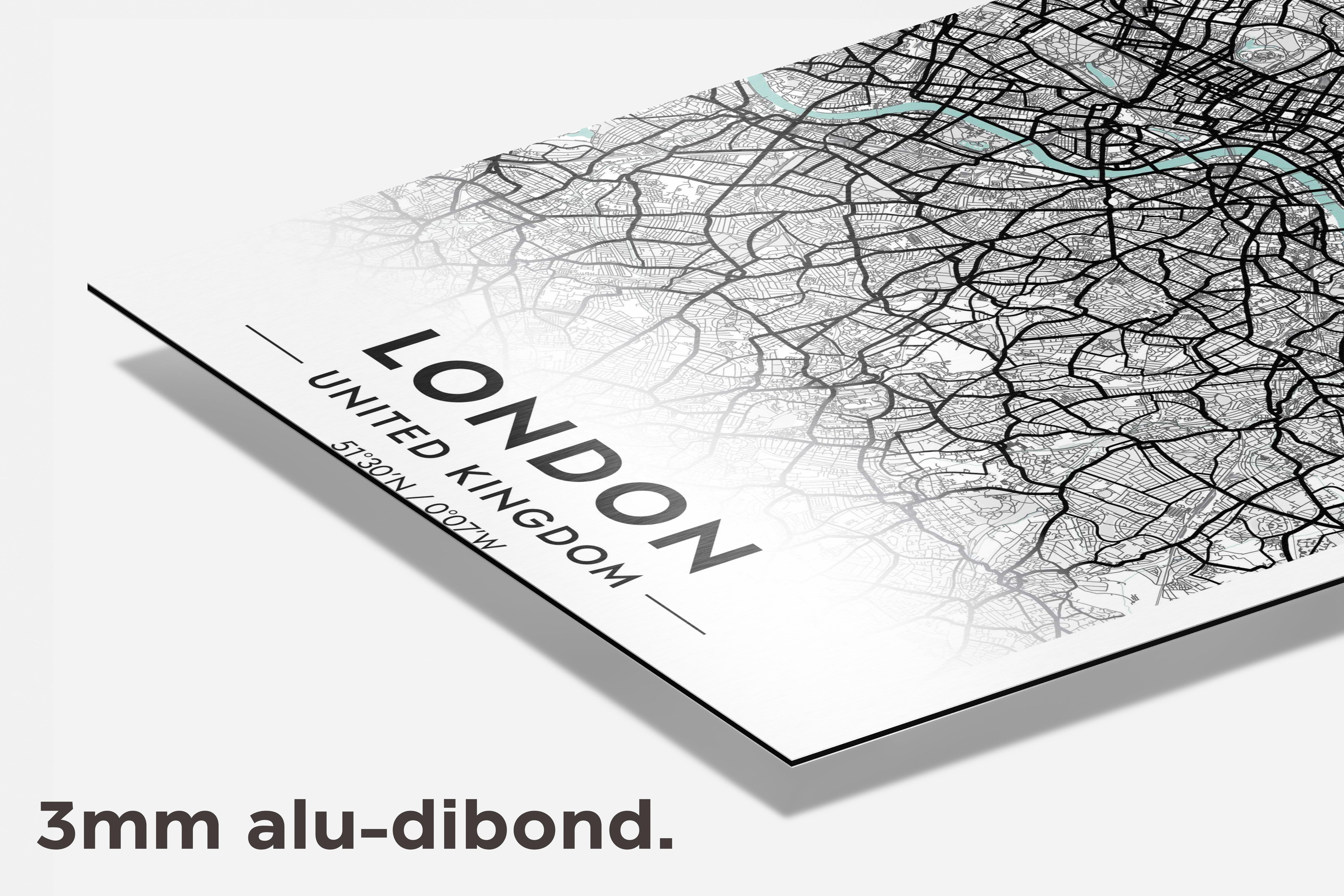 Londen Kaart Verenigd Koninkrijk dibond detail