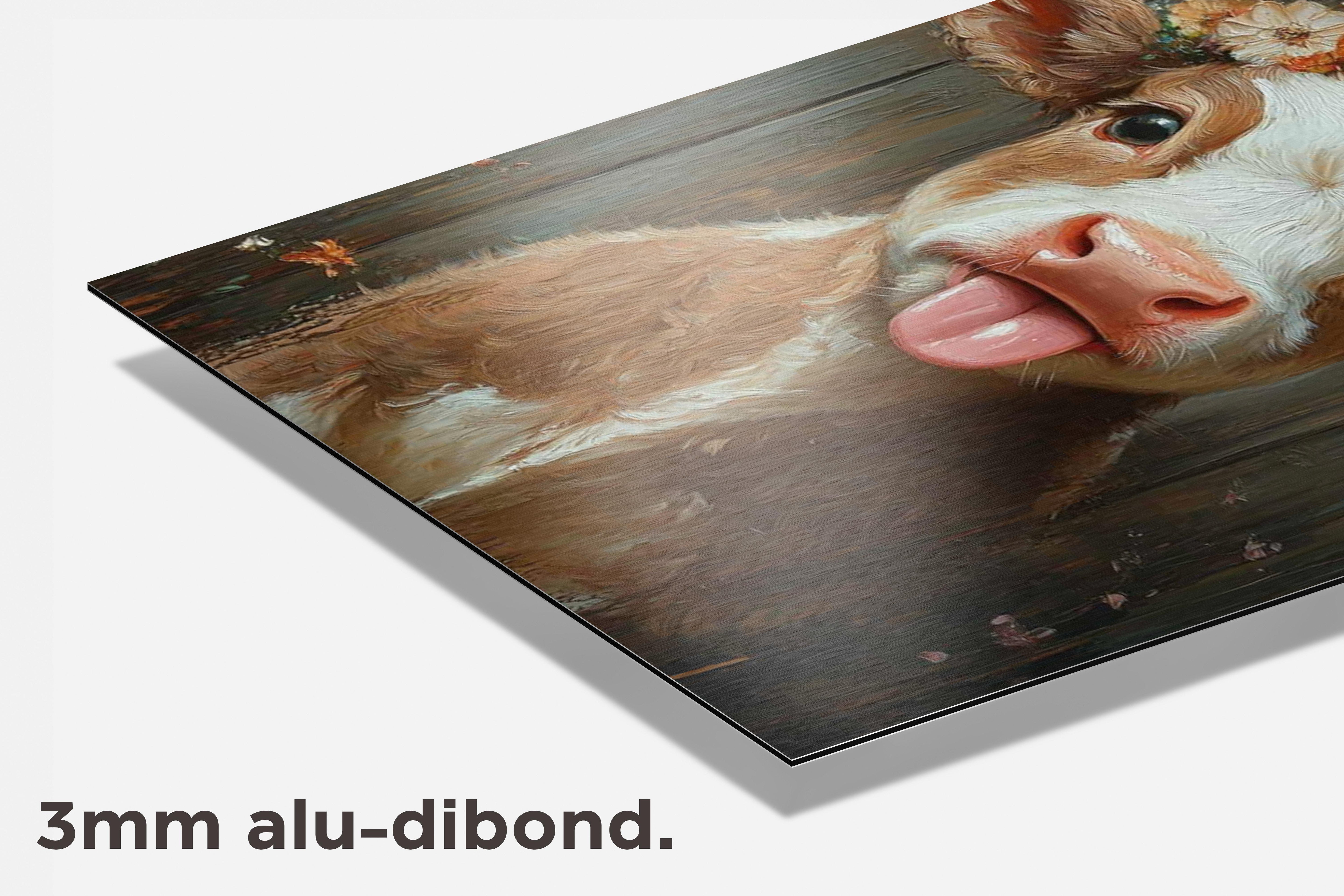 Schattige Koe dibond detail