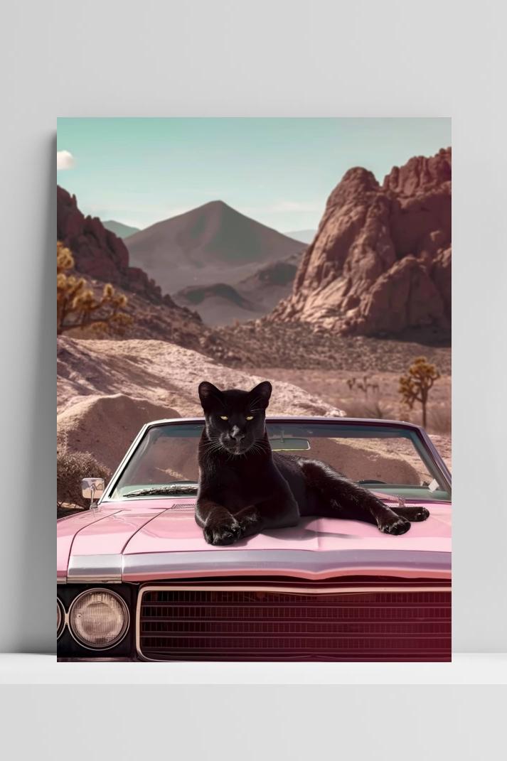 Panter op 3mm aluminium dibond