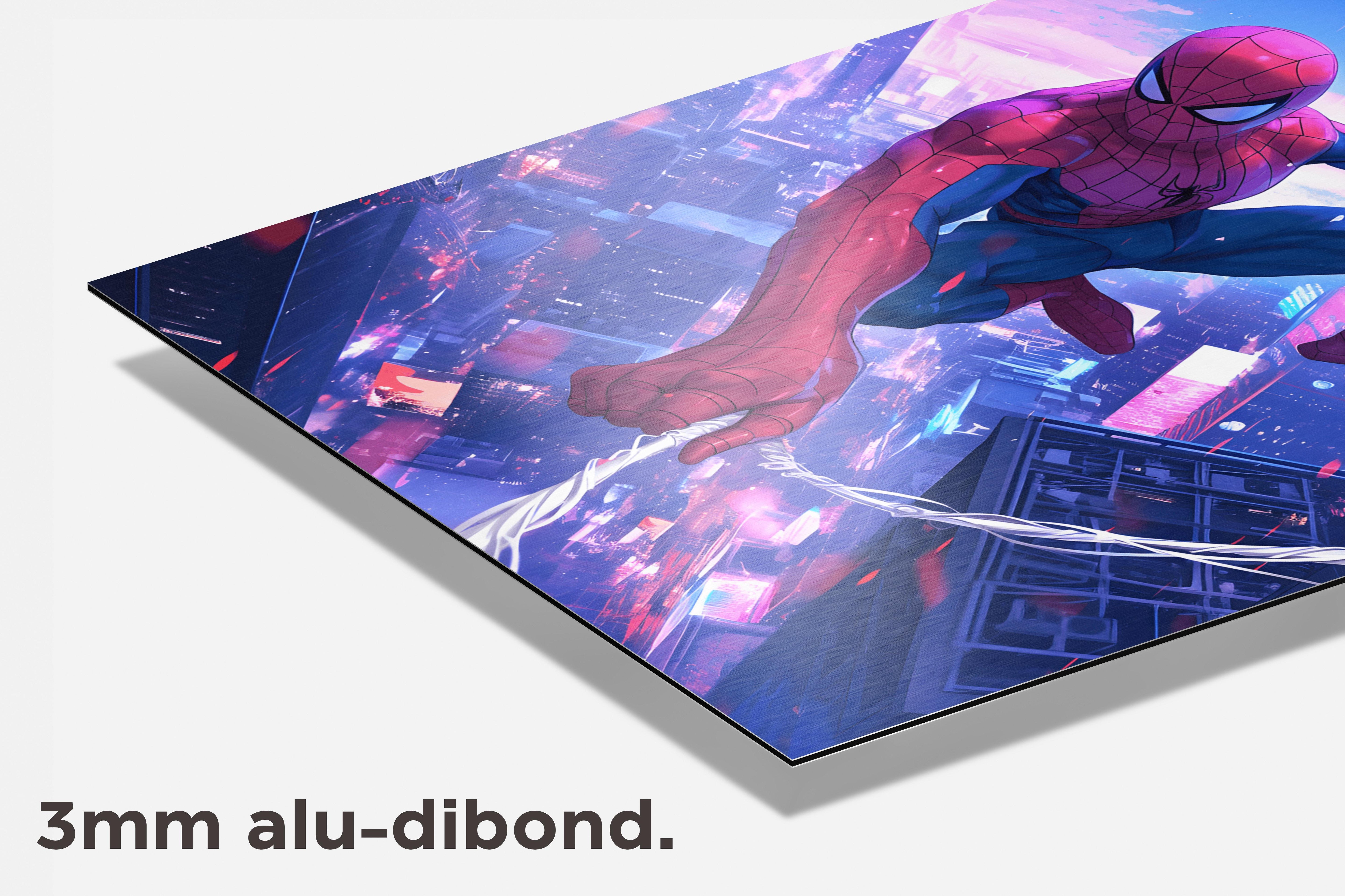 Spiderman Web dibond detail