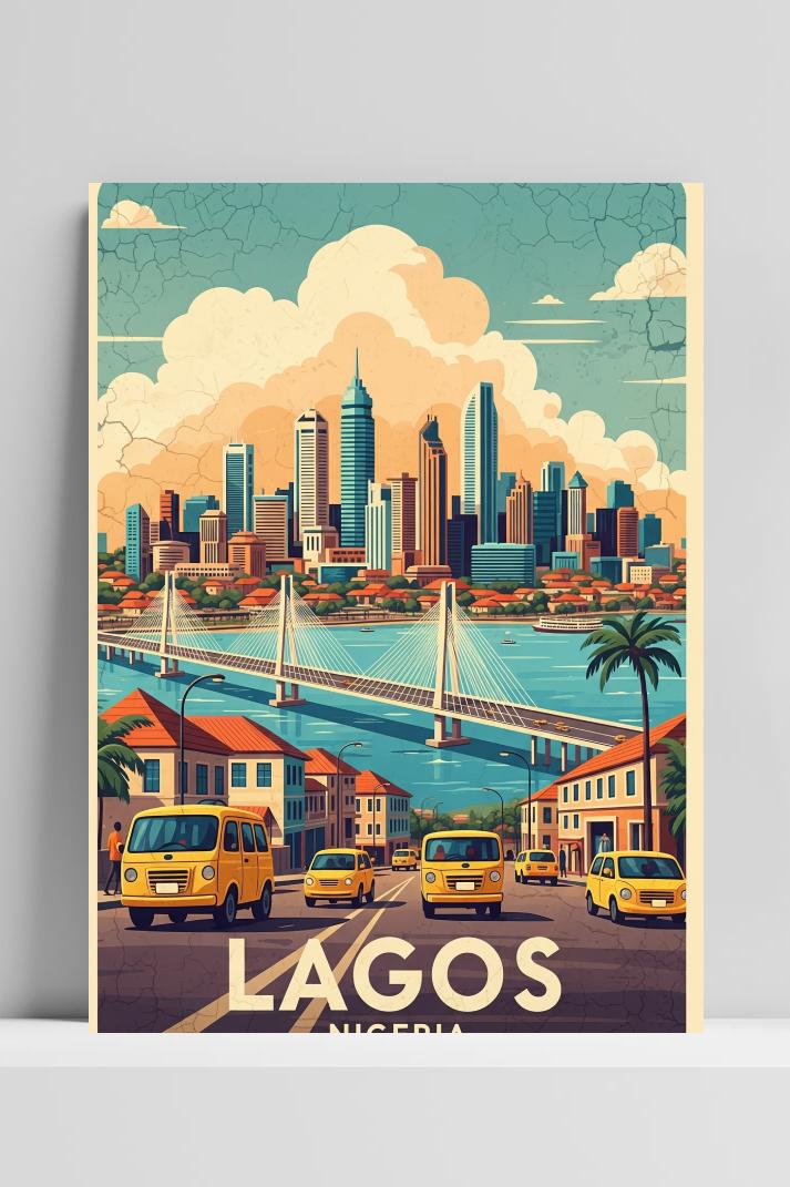 Lagos Nigeria Text op 3mm aluminium dibond