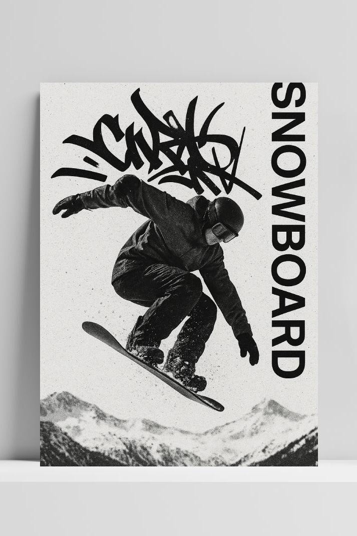 Snowboard Adventure Sport Winter Graffiti im Interieur