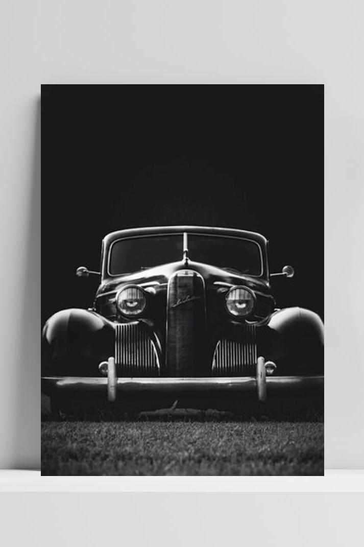 Oldtimer Zwart op 3mm aluminium dibond