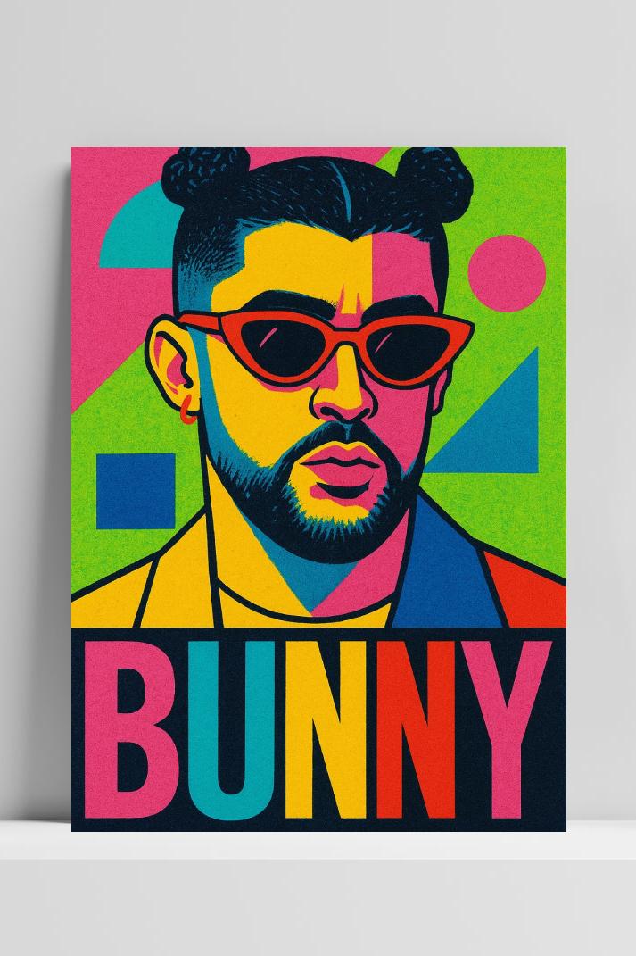 Bad Bunny Text op 3mm aluminium dibond