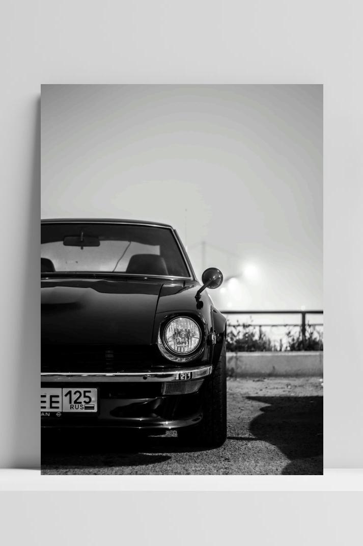 Nissan Vintage op 3mm aluminium dibond