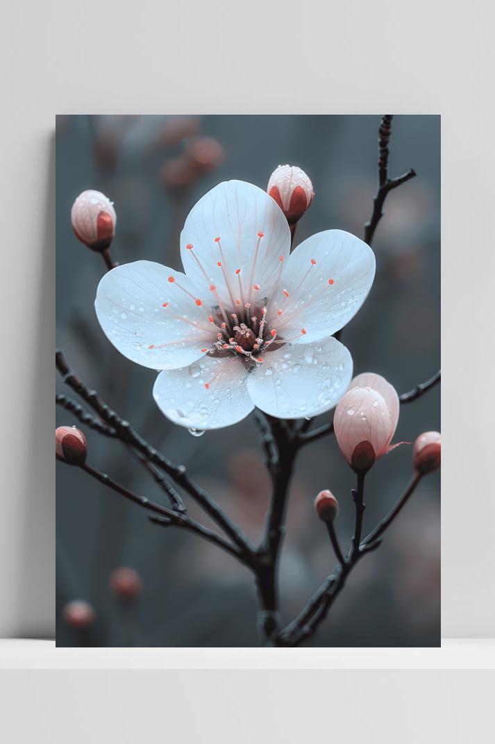 Bloem Kersenbloesem op 3mm aluminium dibond