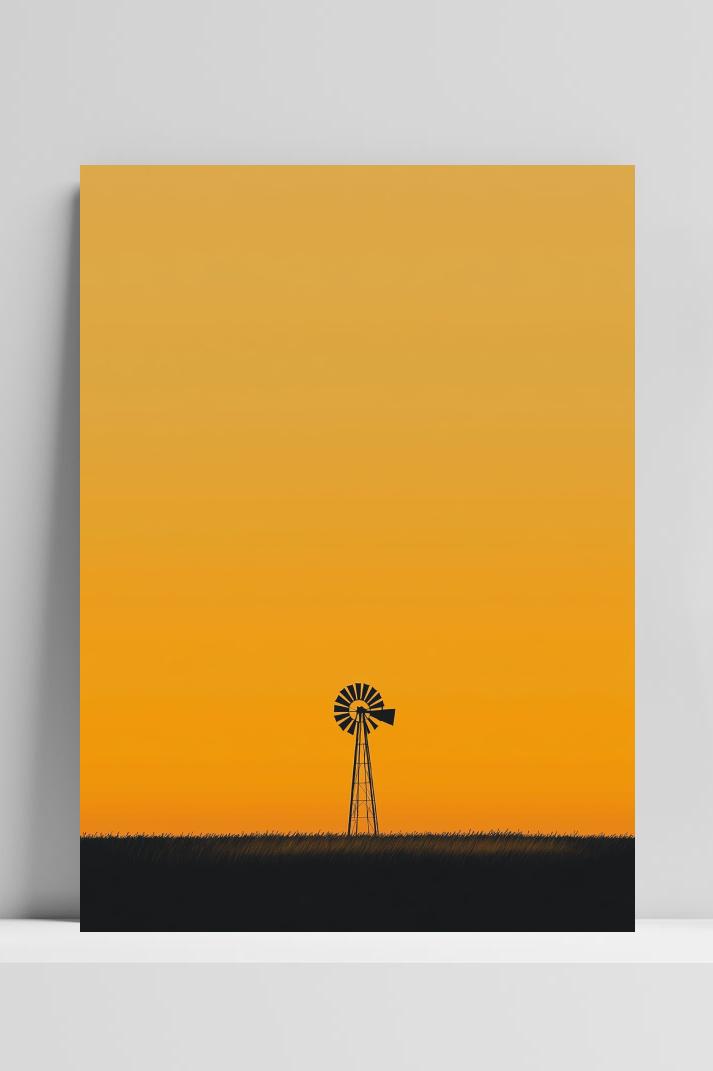 Windmill Minimalistic op 3mm aluminium dibond