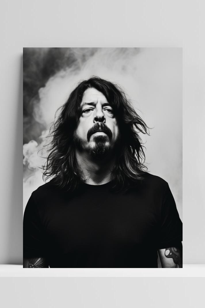 Dave Grohl Rook op 3mm aluminium dibond
