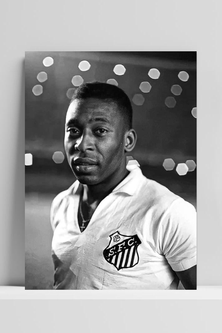 Pelé B&W op 3mm aluminium dibond