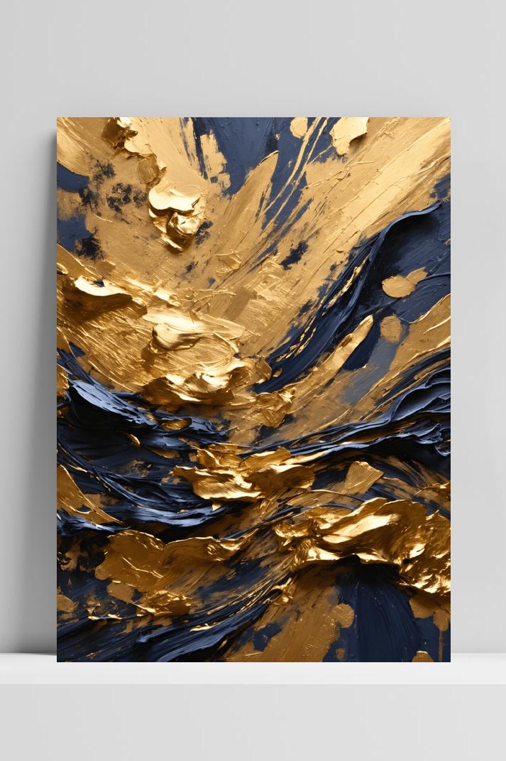 Goud Abstract op 3mm aluminium dibond