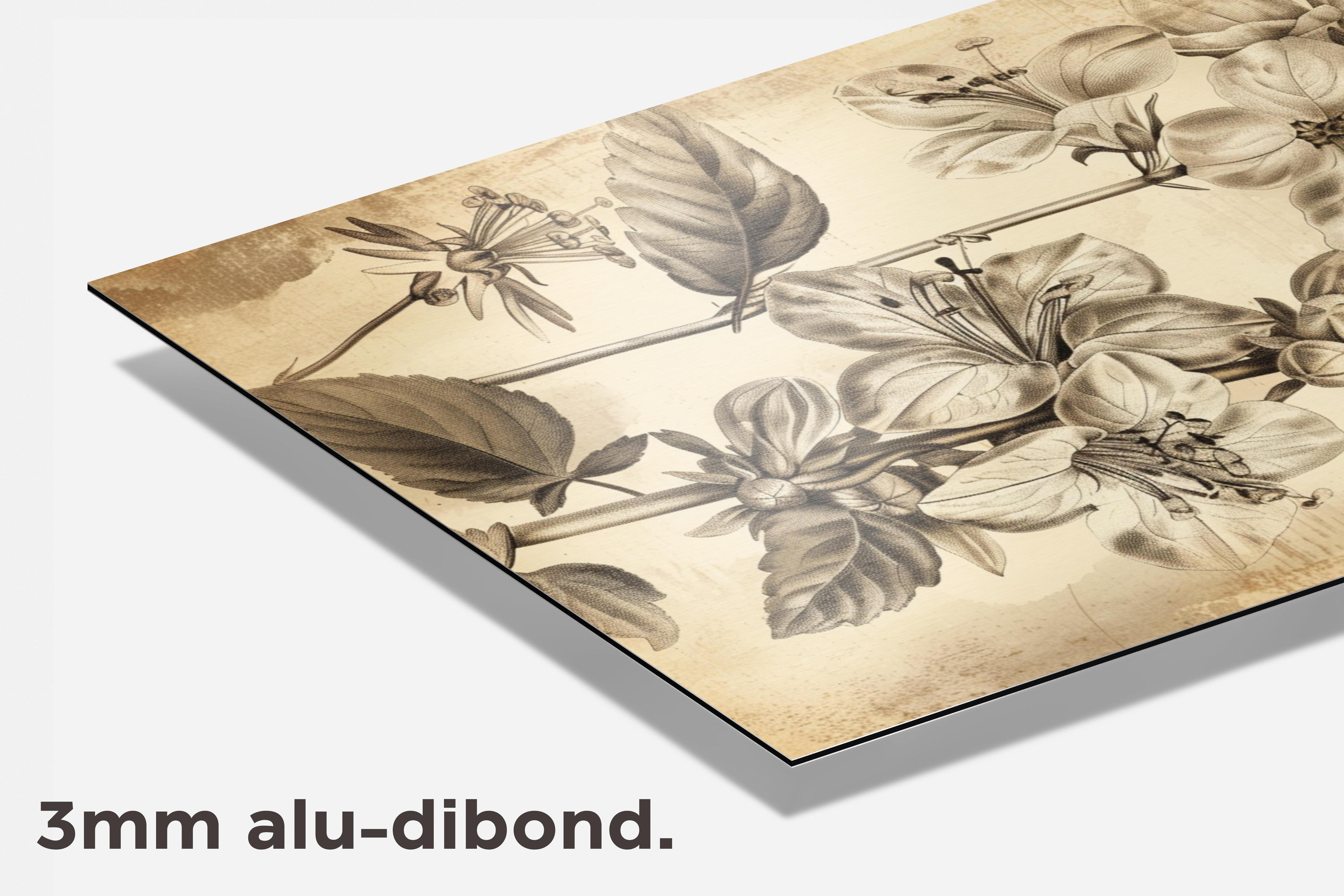 Vintage Bloemen dibond detail