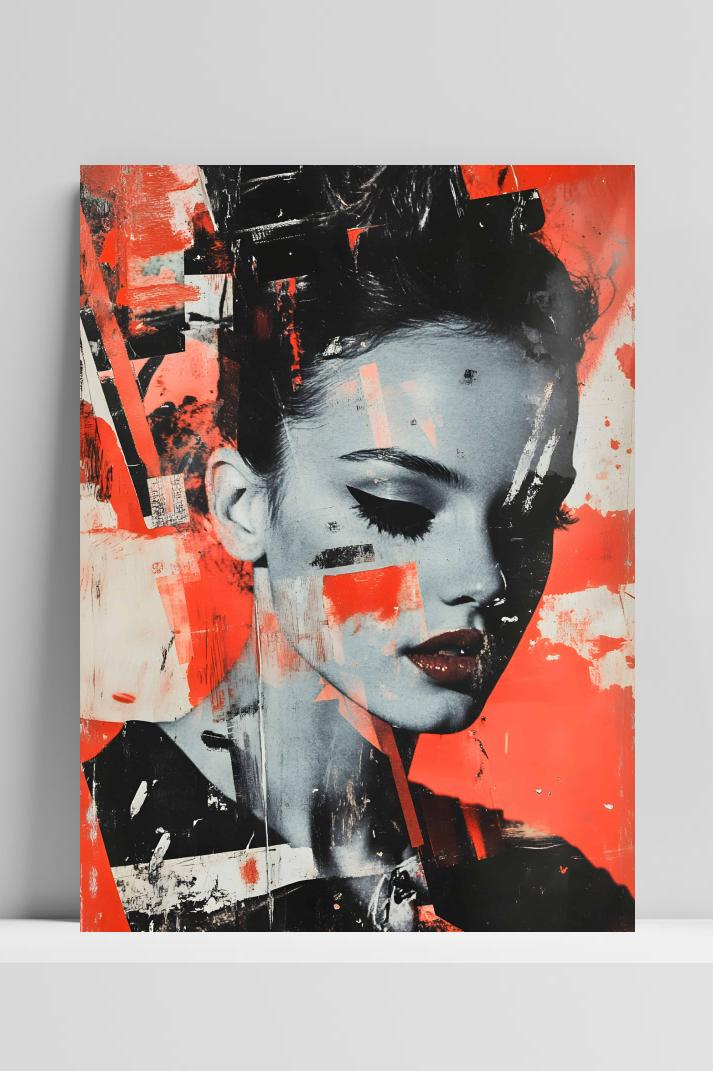 Vrouw Kunst op 3mm aluminium dibond