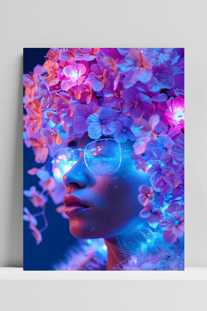 Bloemen Afro op 3mm aluminium dibond