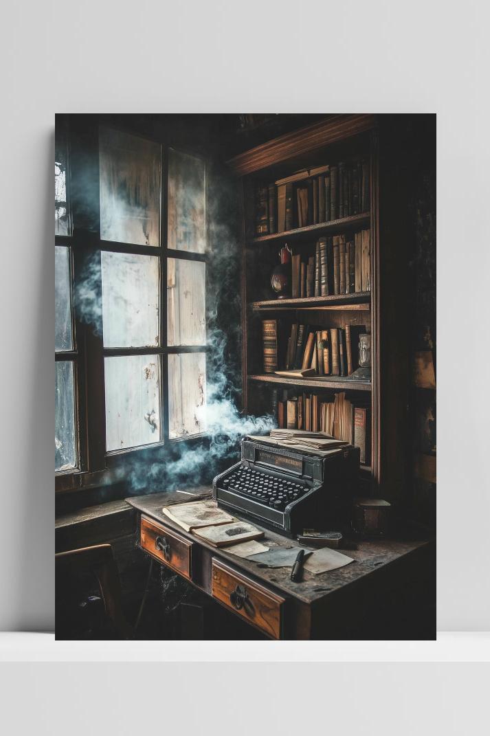 Typemachine op 3mm aluminium dibond