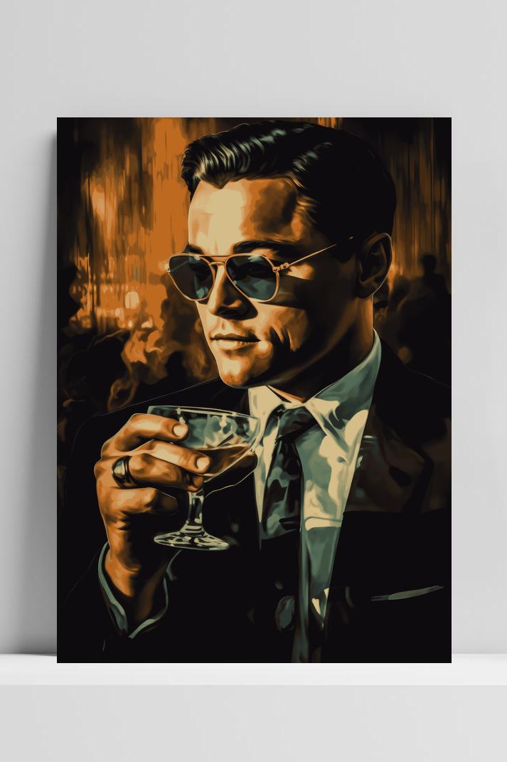 Leonardo DiCaprio Poster op 3mm aluminium dibond