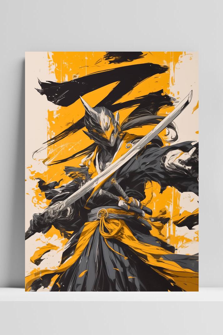 Sci-Fi Ninja op 3mm aluminium dibond