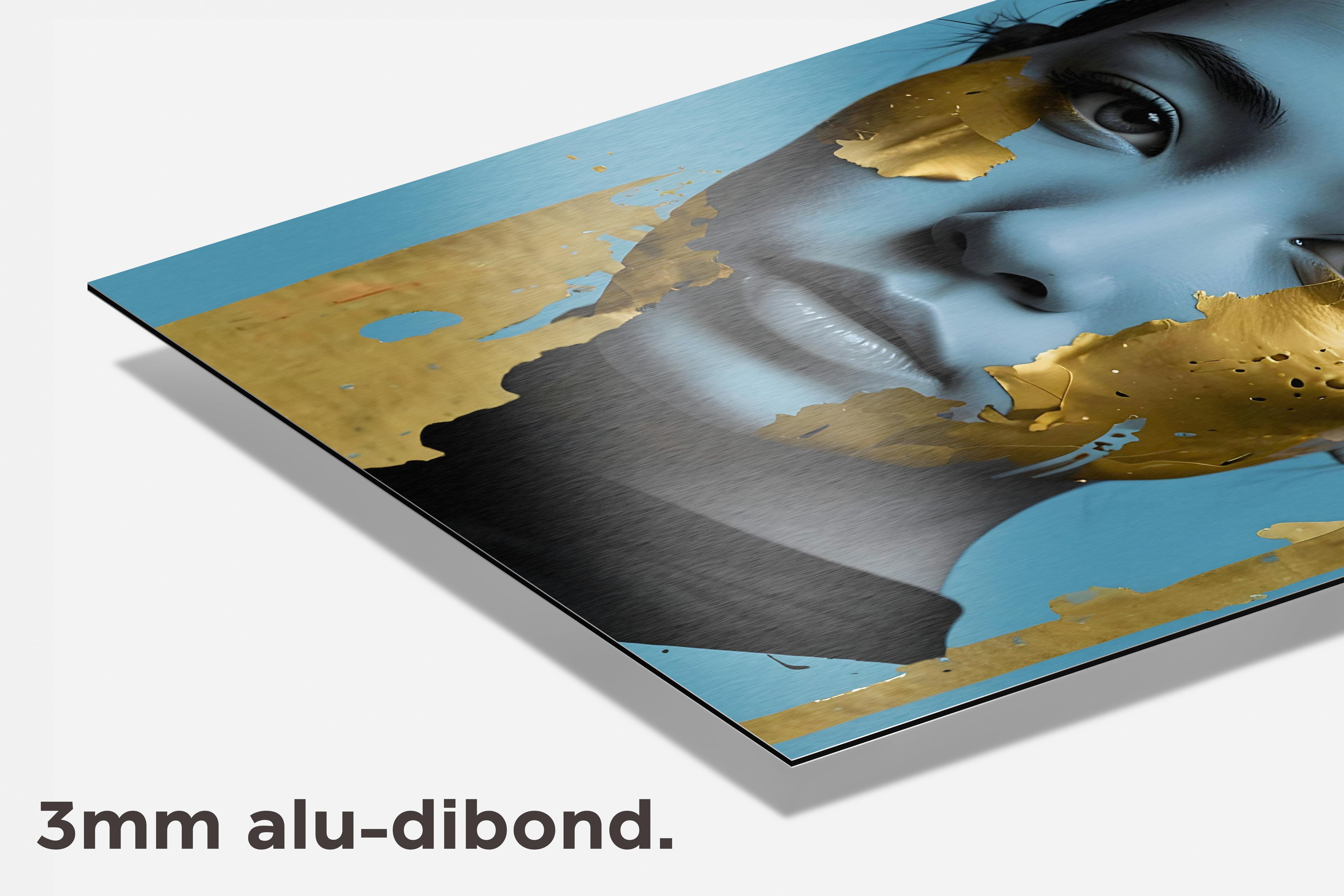 Vrouwenportret Goud dibond detail