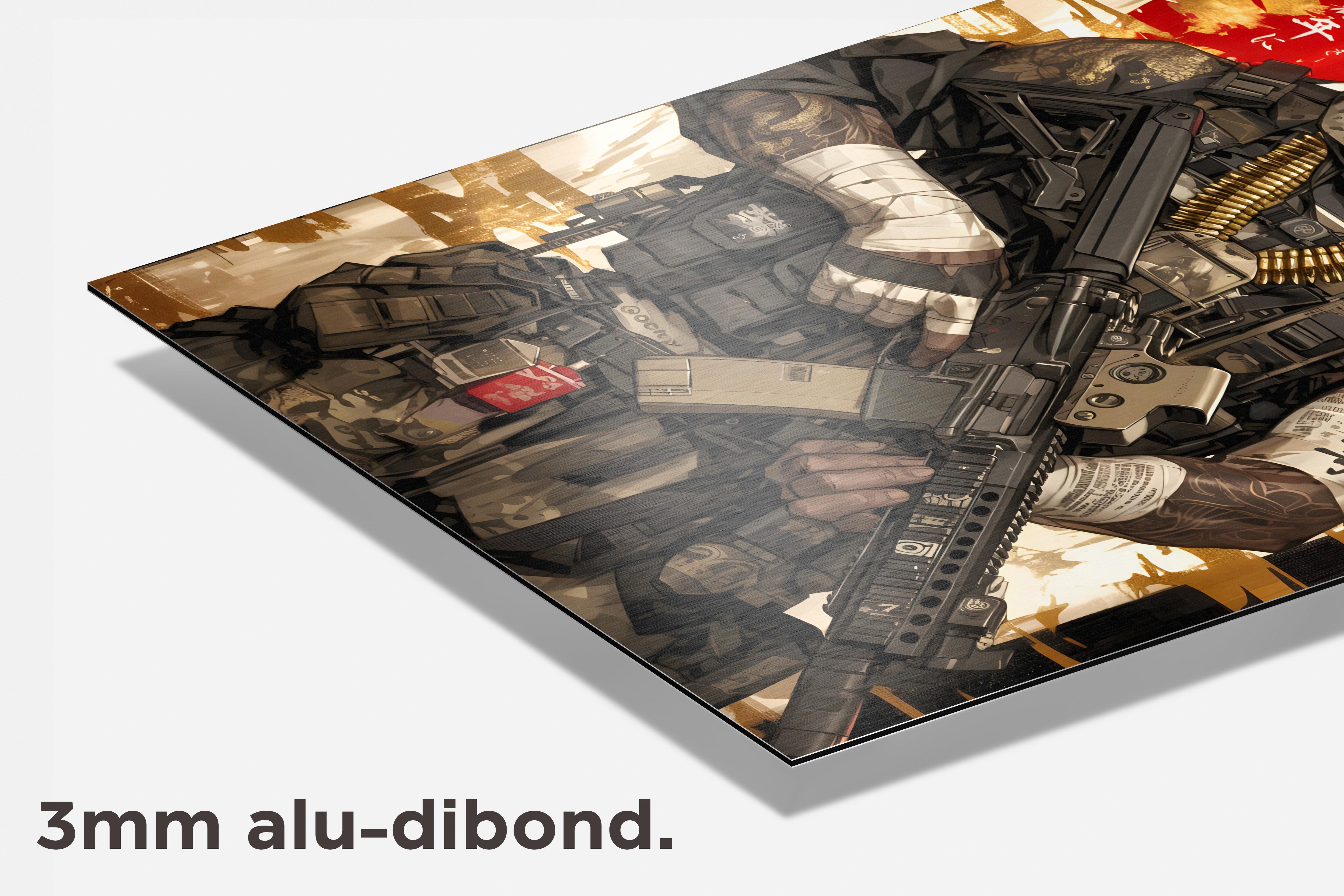 Afro Soldaat dibond detail
